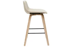 Tabourets de bar scandinaves beige et bois clair H65 cm (lot de 2) NONIE