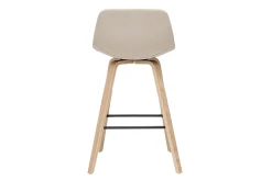 Tabourets de bar scandinaves beige et bois clair H65 cm (lot de 2) NONIE