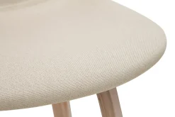 Tabourets de bar scandinaves beige et bois clair H65 cm (lot de 2) NONIE