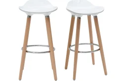 Tabourets de bar scandinaves blancs (lot de 2) GILDA