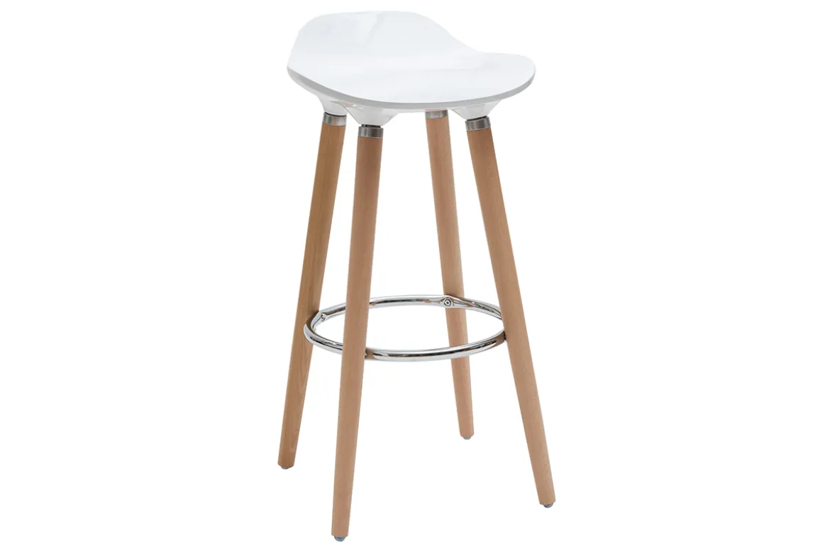 Tabourets de bar scandinaves blancs (lot de 2) GILDA