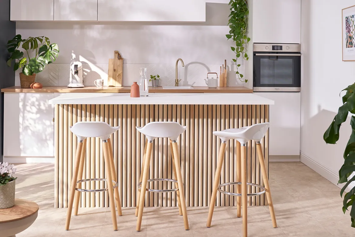 Tabourets de bar scandinaves blancs (lot de 2) GILDA