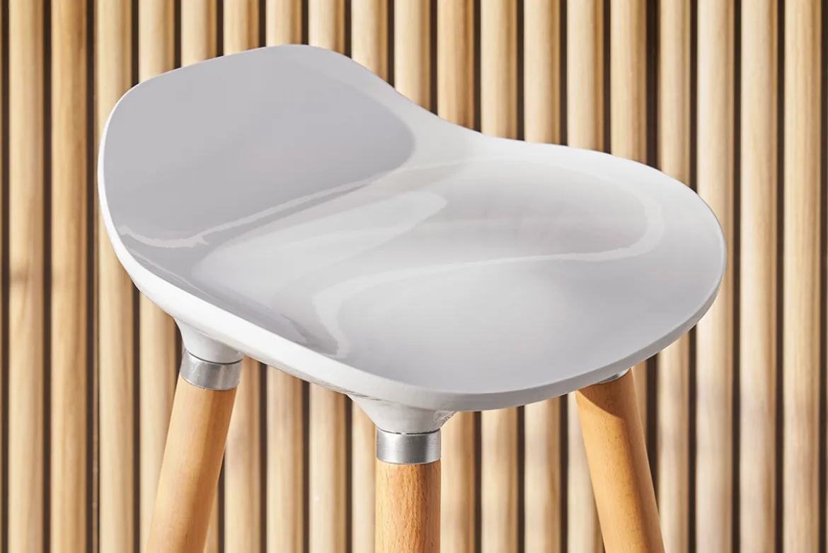 Tabourets de bar scandinaves blancs (lot de 2) GILDA