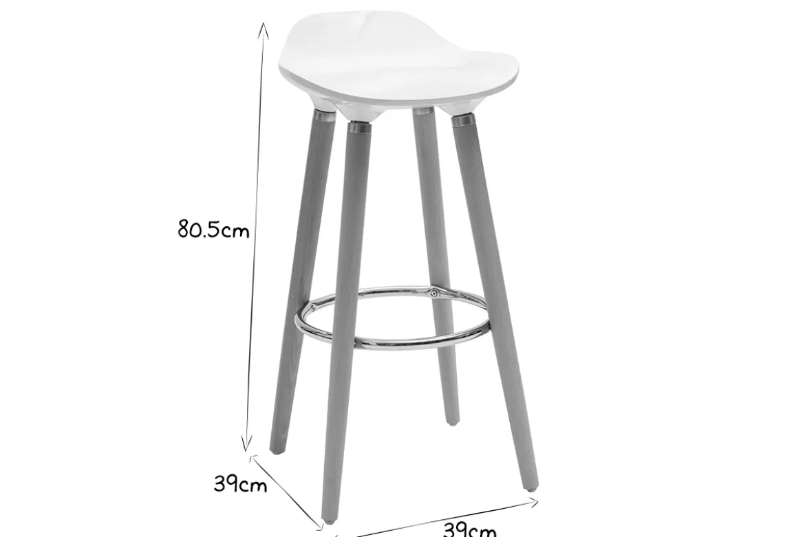 Tabourets de bar scandinaves blancs (lot de 2) GILDA