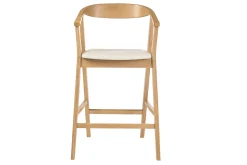 Tabourets de bar scandinaves blancs et bois clair H66.5 cm (lot de 2) BAHIA