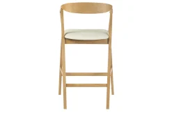 Tabourets de bar scandinaves blancs et bois clair H66.5 cm (lot de 2) BAHIA