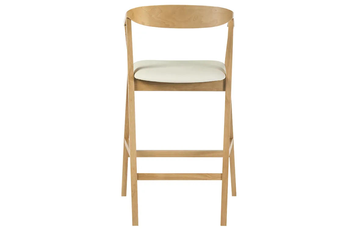 Tabourets de bar scandinaves blancs et bois clair H66.5 cm (lot de 2) BAHIA