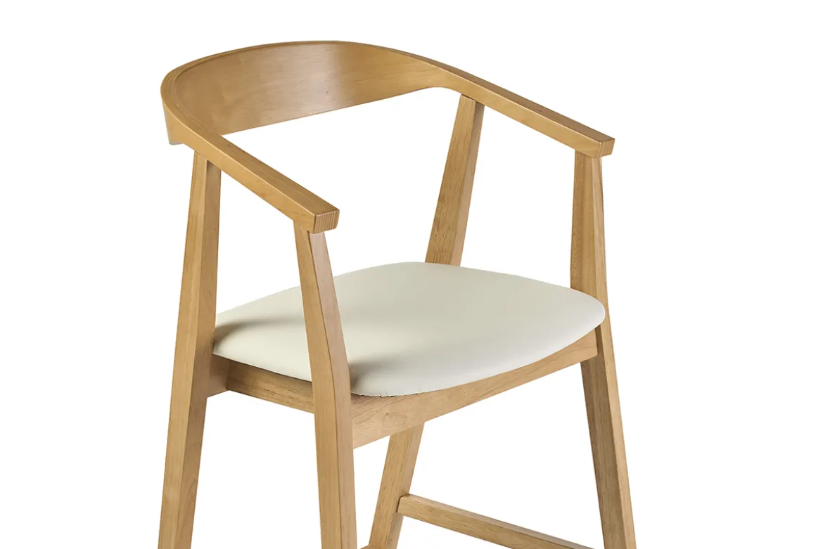 Tabourets de bar scandinaves blancs et bois clair H66.5 cm (lot de 2) BAHIA
