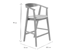 Tabourets de bar scandinaves blancs et bois clair H66.5 cm (lot de 2) BAHIA
