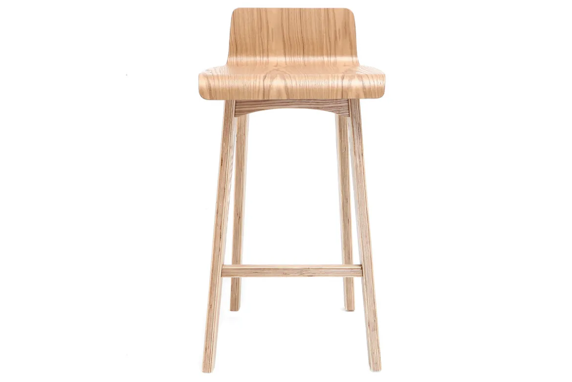 Tabourets de bar scandinaves bois clair H65 cm (lot de 2) BALTIK