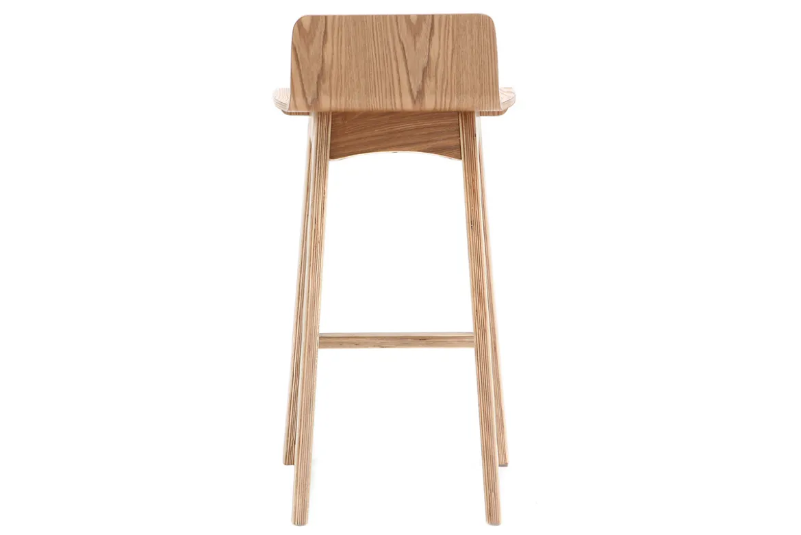 Tabourets de bar scandinaves bois clair H65 cm (lot de 2) BALTIK
