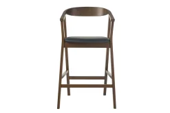 Tabourets de bar scandinaves noirs et bois foncé H66.5 cm (lot de 2) BAHIA