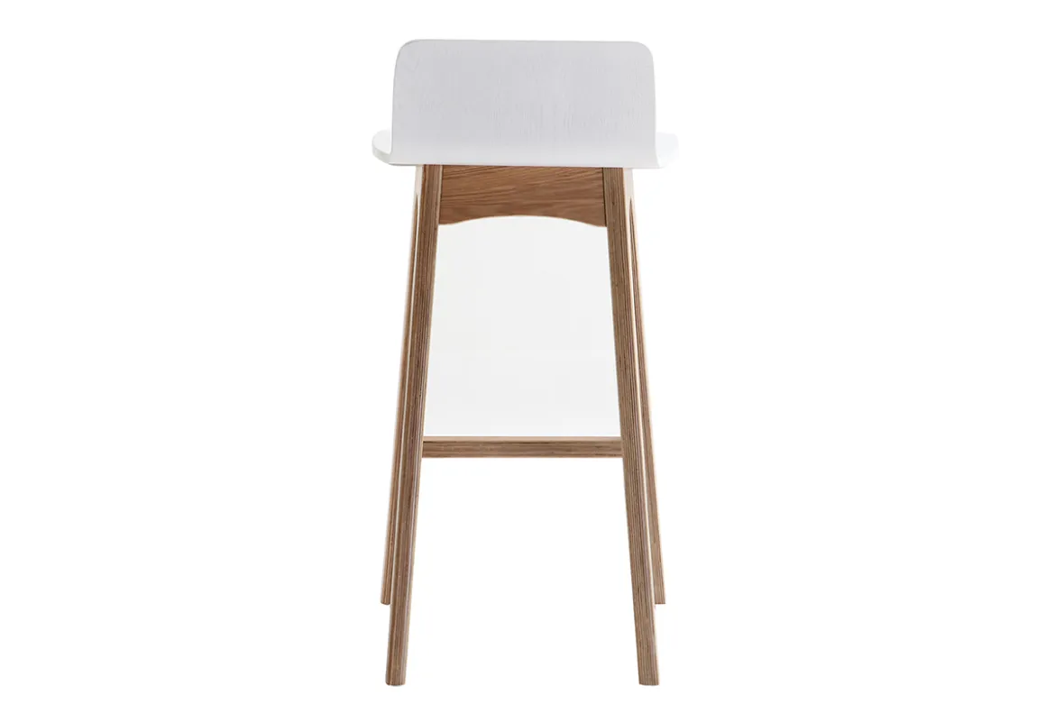 Tabourets de bar scandinaves bois clair et blanc H65 cm (lot de 2) BALTIK