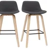 Tabourets de bar scandinaves gris foncé H65 cm (lot de 2) NONIE