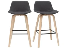 Tabourets de bar scandinaves gris foncé H65 cm (lot de 2) NONIE