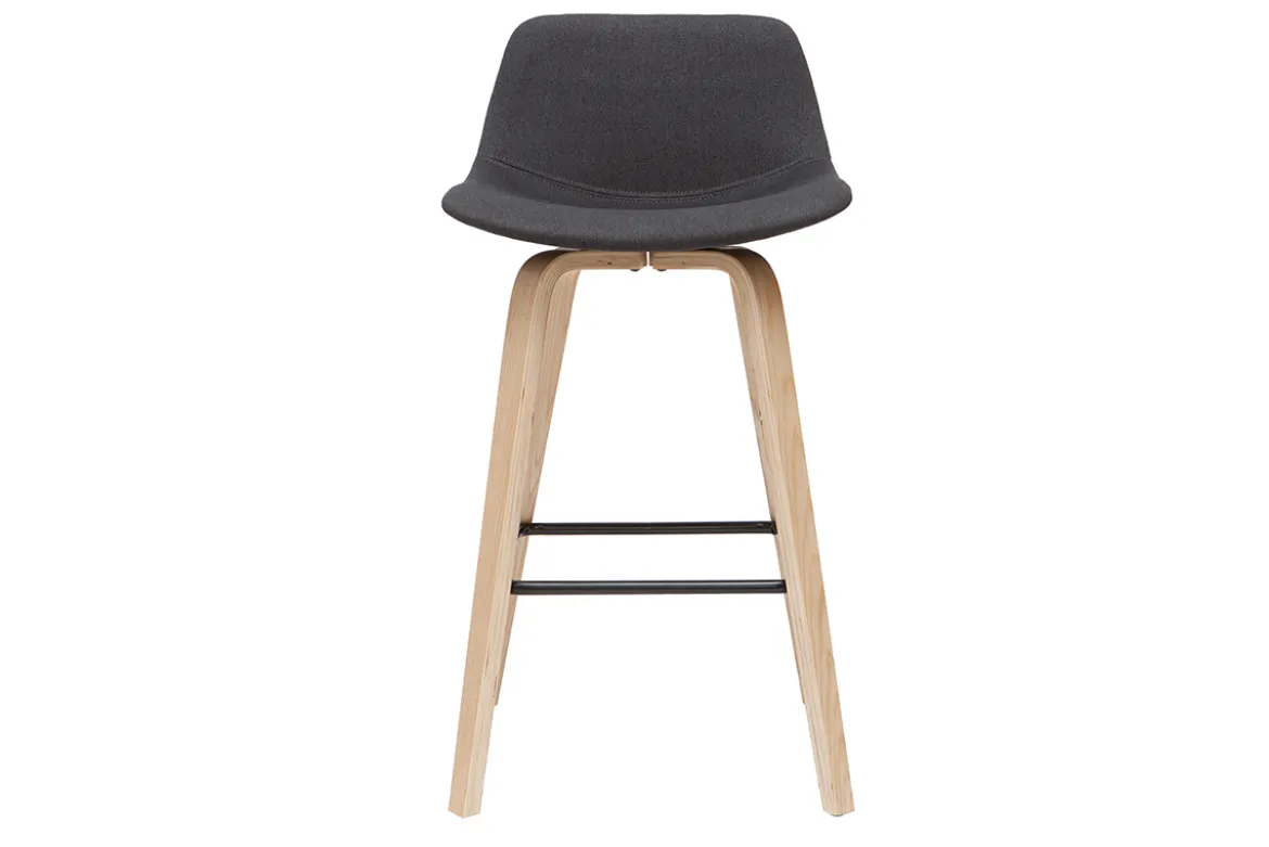 Tabourets de bar scandinaves gris foncé H65 cm (lot de 2) NONIE