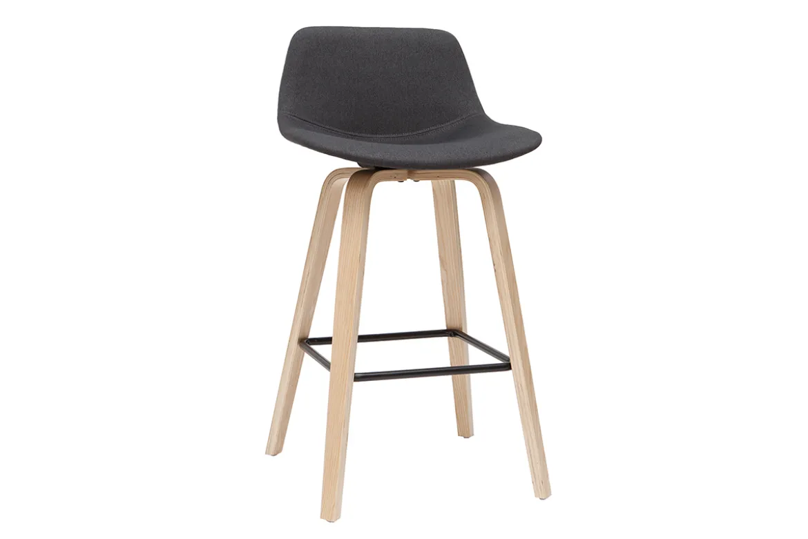 Tabourets de bar scandinaves gris foncé H65 cm (lot de 2) NONIE
