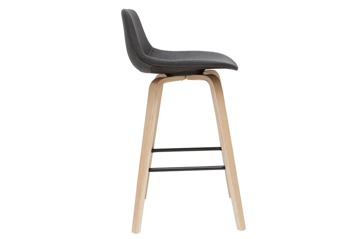 Tabourets de bar scandinaves gris foncé H65 cm (lot de 2) NONIE