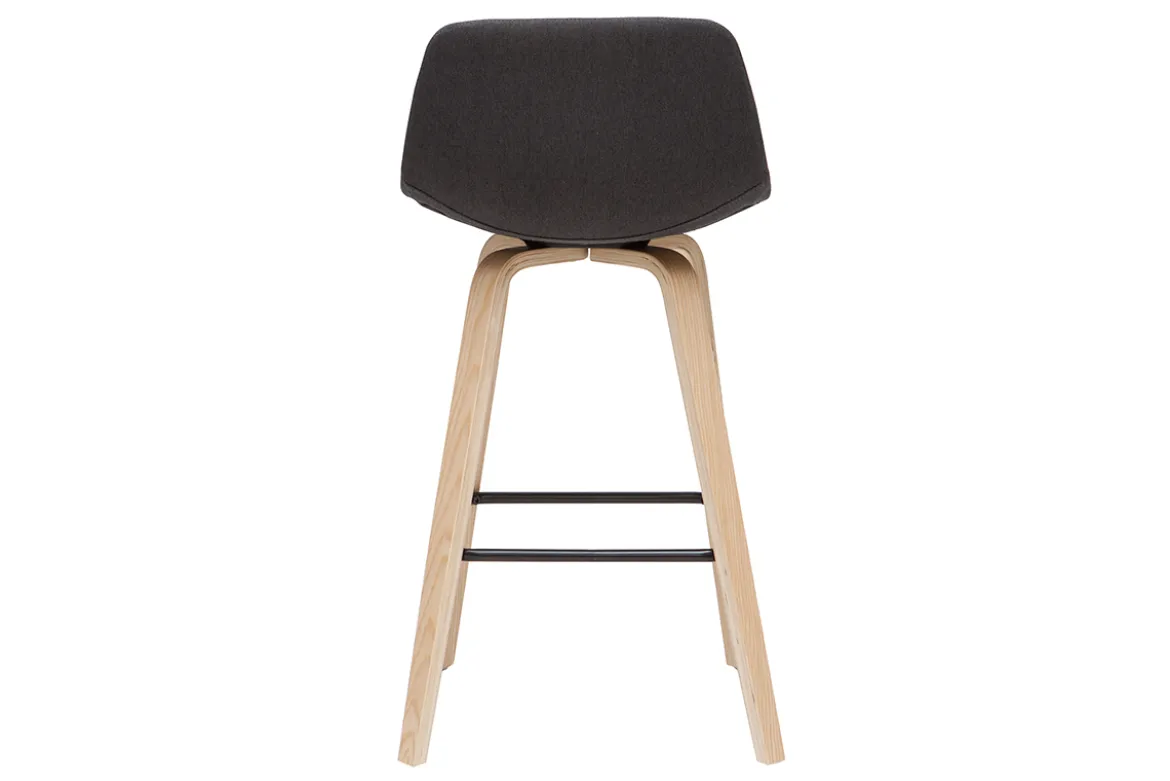 Tabourets de bar scandinaves gris foncé H65 cm (lot de 2) NONIE