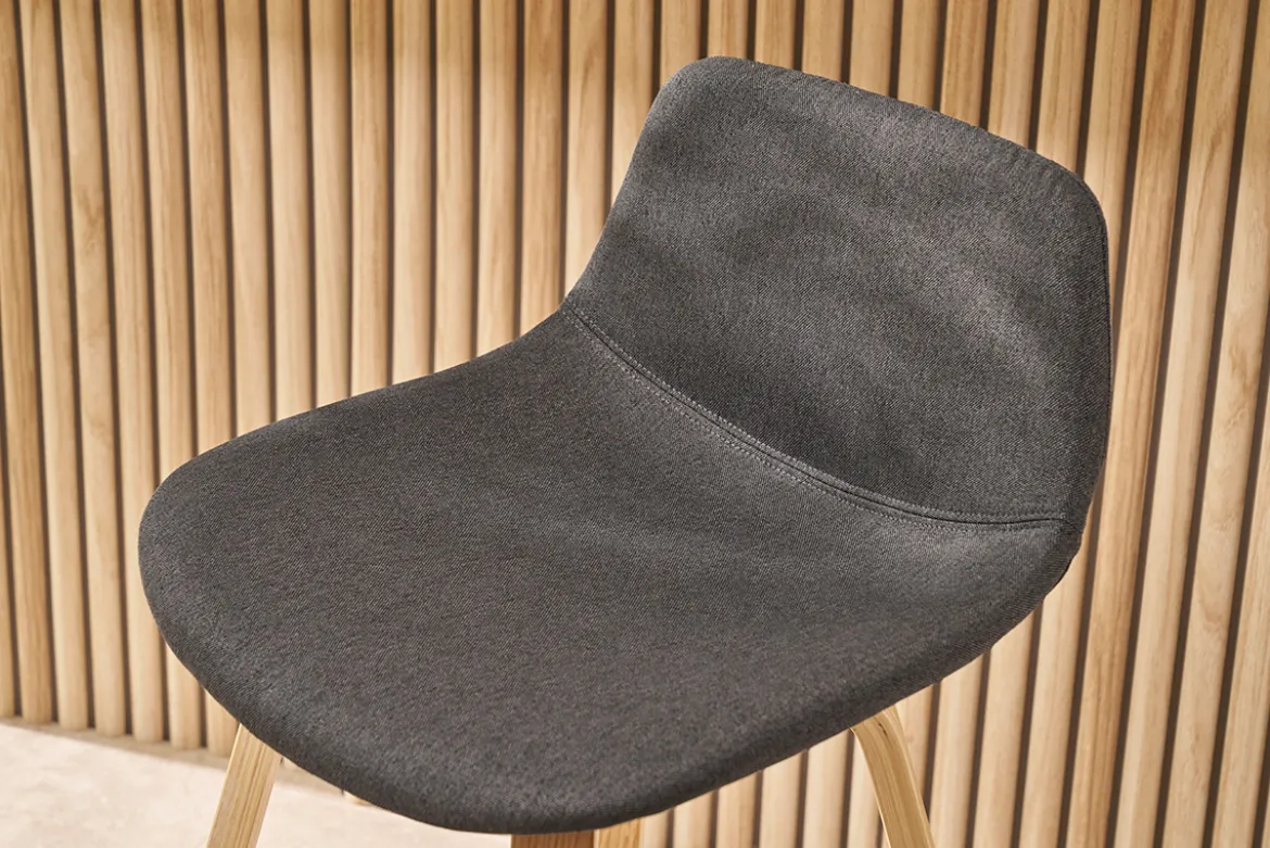 Tabourets de bar scandinaves gris foncé H65 cm (lot de 2) NONIE