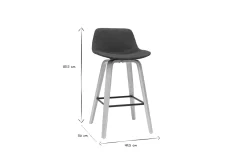Tabourets de bar scandinaves gris foncé H65 cm (lot de 2) NONIE