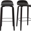 Tabourets de bar vintage bois noir H68 cm (lot de 2) OBRA