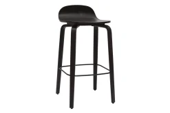 Tabourets de bar vintage bois noir H68 cm (lot de 2) OBRA