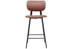 Tabourets de bar vintage marron clair avec pieds métal 65 cm (lot de 2) LAB