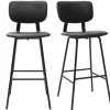 Tabourets de bar vintage noirs avec pieds métal 75 cm (lot de 2) LAB