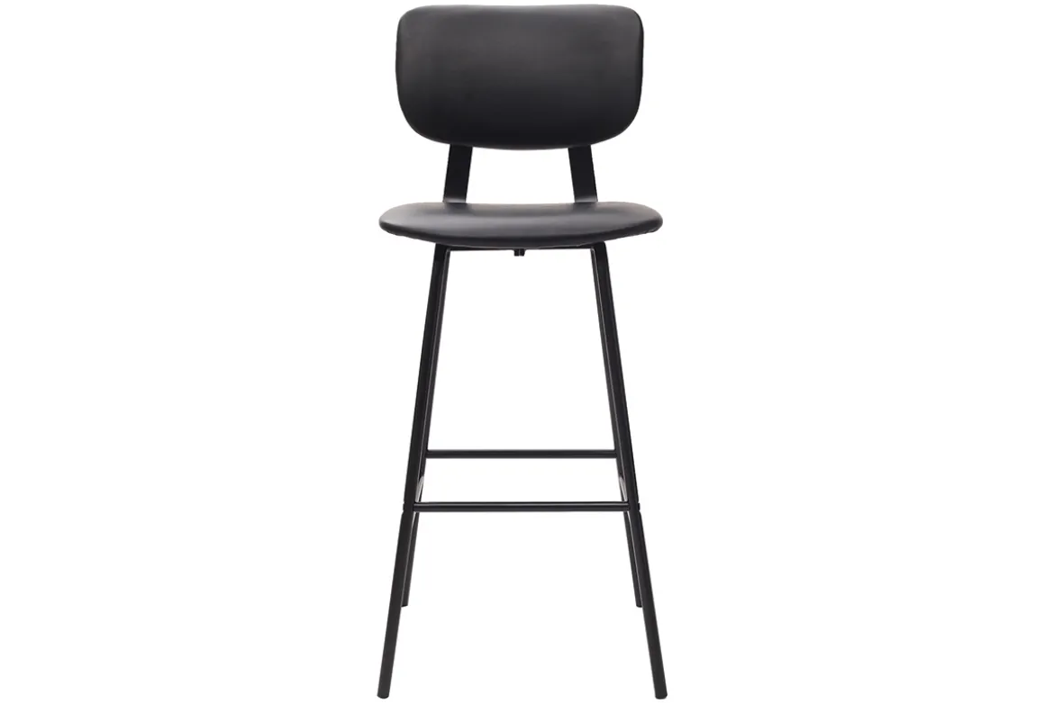 Tabourets de bar vintage noirs avec pieds métal 75 cm (lot de 2) LAB