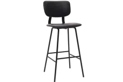 Tabourets de bar vintage noirs avec pieds métal 75 cm (lot de 2) LAB