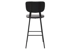 Tabourets de bar vintage noirs avec pieds métal 75 cm (lot de 2) LAB