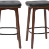 Tabourets de bar vintage noirs et bois foncé 65 cm (lot de 2) GRAMMA