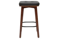 Tabourets de bar vintage noirs et bois foncé 65 cm (lot de 2) GRAMMA