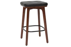 Tabourets de bar vintage noirs et bois foncé 65 cm (lot de 2) GRAMMA