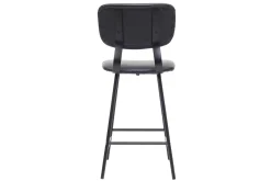 Tabourets de bar vintage noir avec pieds métal 65cm (lot de 2) LAB