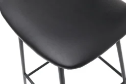 Tabourets de bar vintage noir avec pieds métal 65cm (lot de 2) LAB