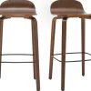 Tabourets de bar vintage noyer H68 cm (lot de 2) OBRA