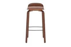 Tabourets de bar vintage noyer H68 cm (lot de 2) OBRA