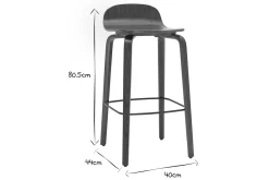 Tabourets de bar vintage noyer H68 cm (lot de 2) OBRA