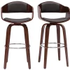 Tabourets de bar vintage pivotants 360° noyer H67.5 cm (lot de 2) GAO