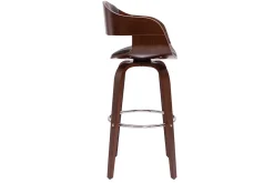 Tabourets de bar vintage pivotants 360° noyer H67.5 cm (lot de 2) GAO
