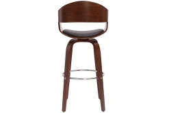 Tabourets de bar vintage pivotants 360° noyer H67.5 cm (lot de 2) GAO
