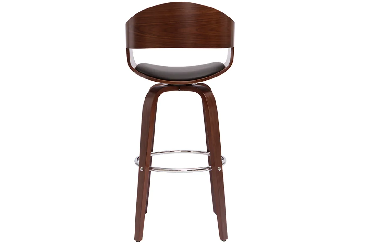 Tabourets de bar vintage pivotants 360° noyer H67.5 cm (lot de 2) GAO