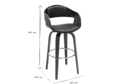 Tabourets de bar vintage pivotants 360° noyer H67.5 cm (lot de 2) GAO