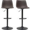 Tabourets de bar vintage réglables pivotants marron (lot de 2) NEW ROCK