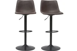 Tabourets de bar vintage réglables pivotants marron (lot de 2) NEW ROCK