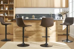 Tabourets de bar vintage réglables pivotants marron (lot de 2) NEW ROCK