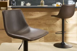 Tabourets de bar vintage réglables pivotants marron (lot de 2) NEW ROCK