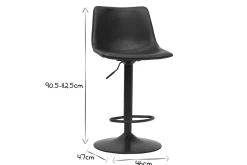 Tabourets de bar vintage réglables pivotants marron (lot de 2) NEW ROCK